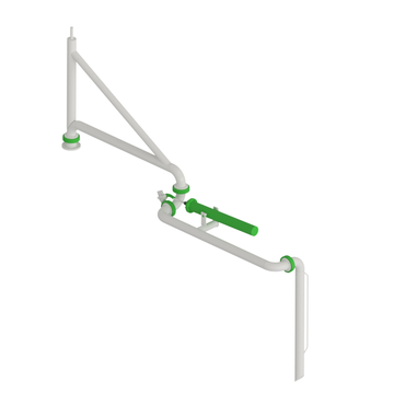 Supported boom top loading arm